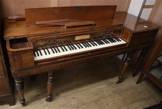 A George IV mahogany and rosewood banded square piano, by Paterson, Roy & co of Edinburgh, c.1826-39 W.172cm